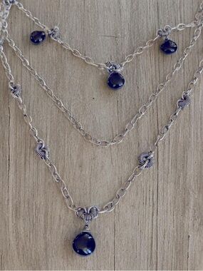 Silpada This stunning multi-layer necklace features  Black Chalcedony N1611